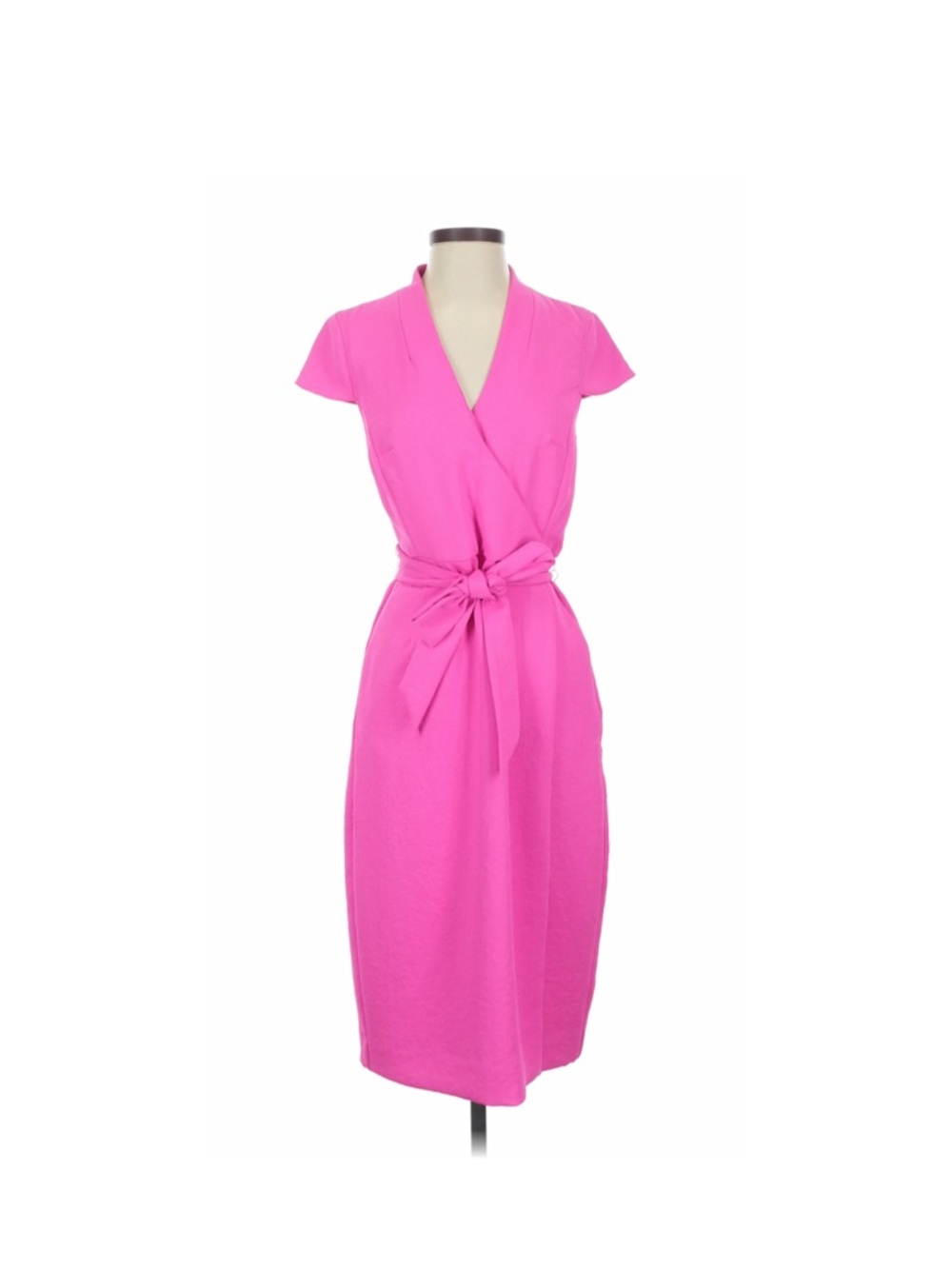 JCrew Pink Sheath Midi Dress with Cap Sleeves